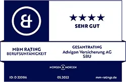 Siegel Morgen & Morgen - Advigon Berufsunfähigkeit, Rating Sehr gut