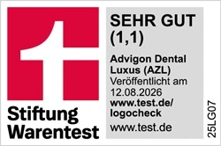 Siegel Stiftung Warentest 12.08.2026 - Tarif AZL, Zahnzusatzversicherung, Testnote 1,1 Sehr Gut