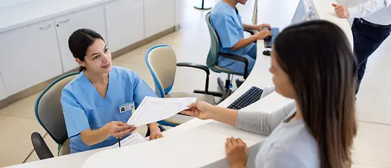 Anmeldung im Krankenhaus - Ohne Gesundheitsfragen